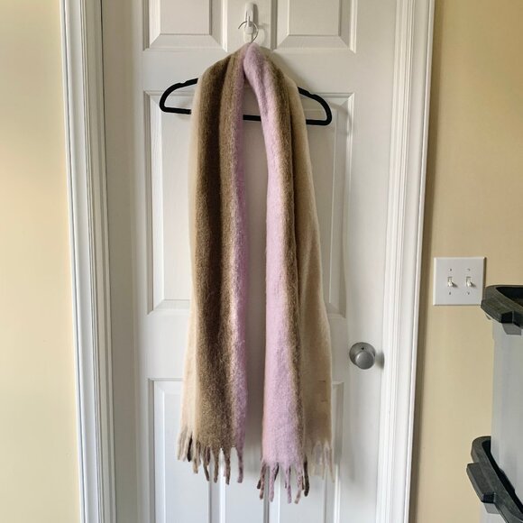 By Anthropologie Multicolor Ombre Scarf with Fringe, Size OS - Picture 3 of 9